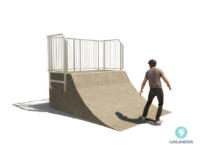 Quarterpipe met platform